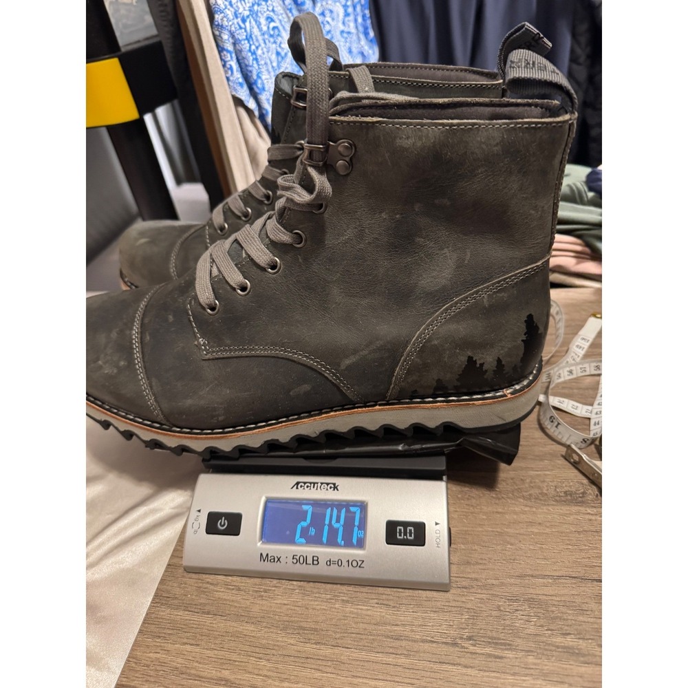 Territory Zion boots‎ Gray Leather Lace Up Ankle Boots Size WD 13 Rugged - Picture 12 of 14